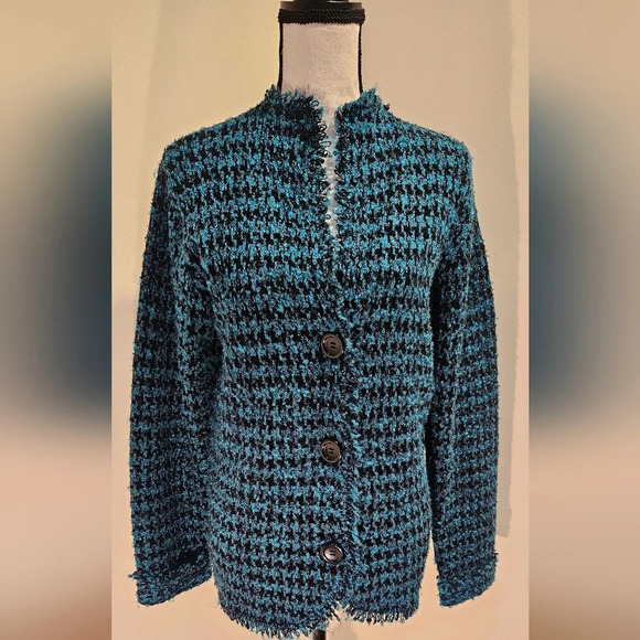 Coldwater Creek Sweaters - Coldwater Creek Houndstooth Cardigan / Jacket